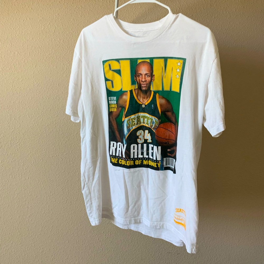 Mitchell & Ness - Ray Allen - Seattle SuperSonics SLAM Magazine cover tee Mens L